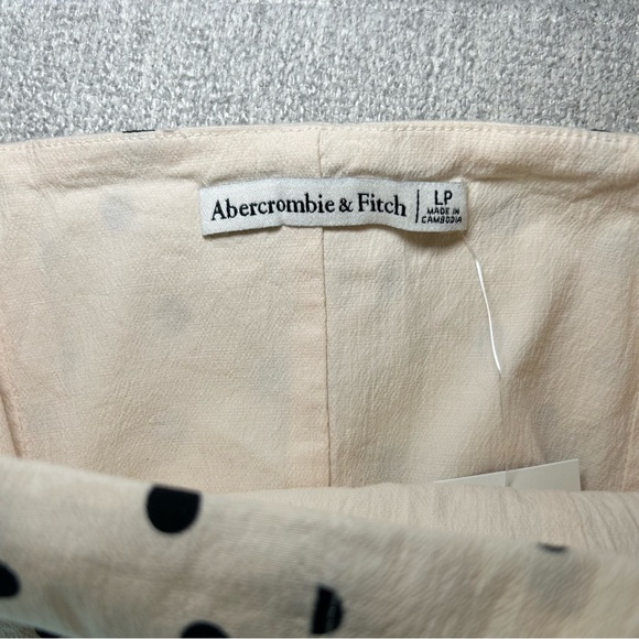 NWT NEW Abercrombie Mila Drop-Waist Mini Dress in Cream Dot Size Large Petite - Picture 10 of 12